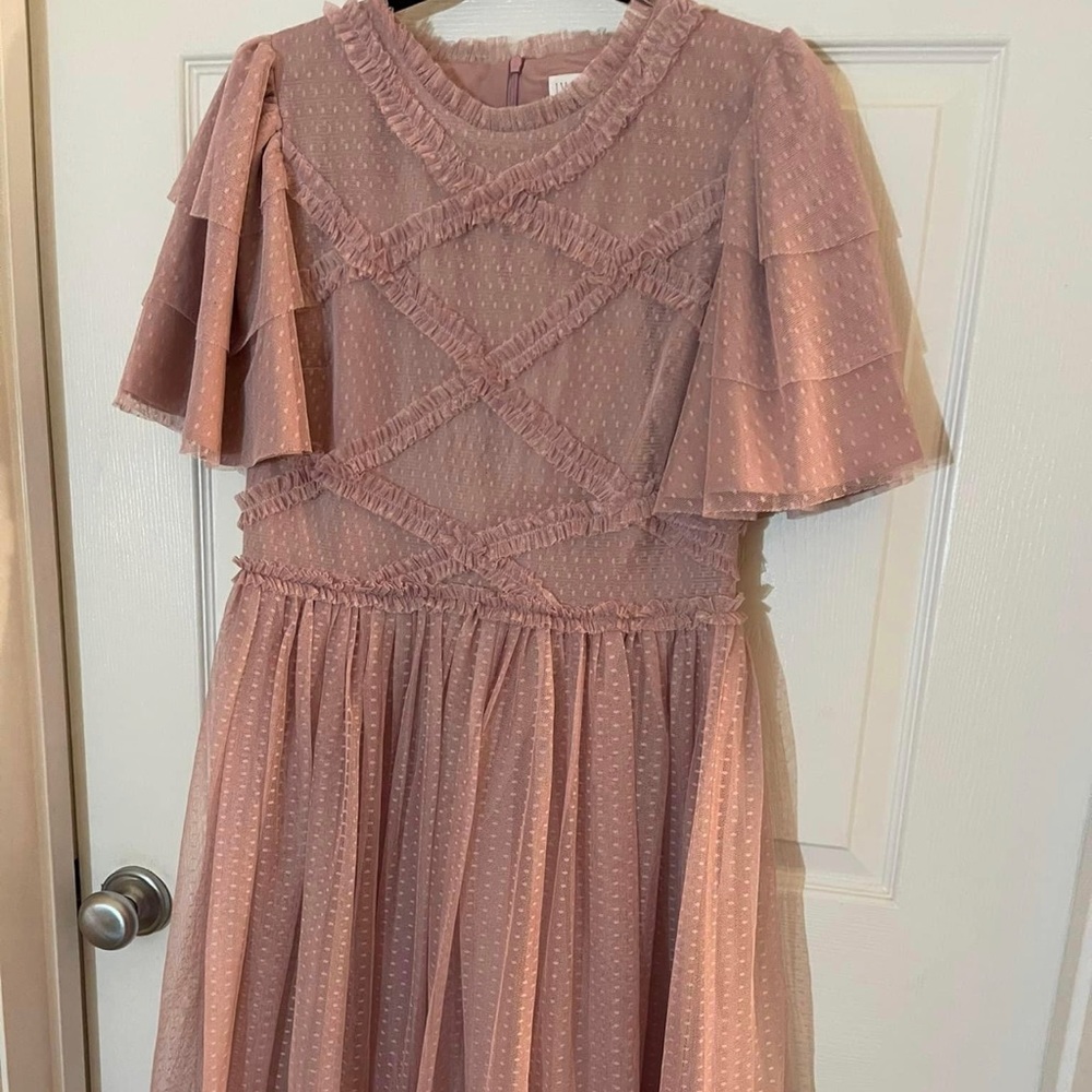 Ivy City co Tara dress in blush size Large